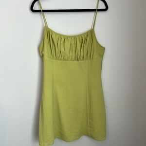 Superdown Green Ruched Dress